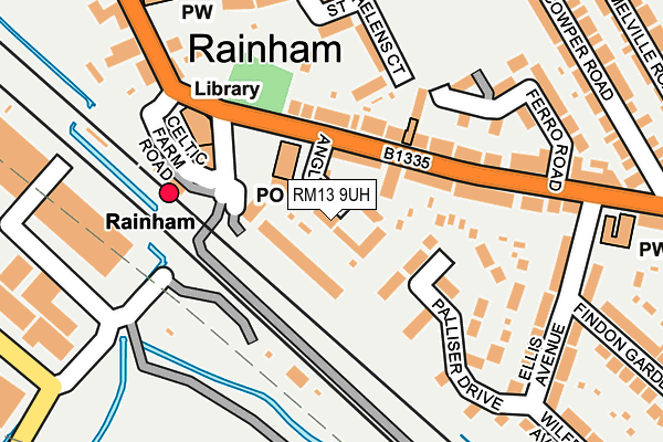 RM13 9UH map - OS OpenMap – Local (Ordnance Survey)