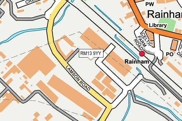 Map of RAINHAM ARCHITECTURAL FABRICATORS LTD at local scale