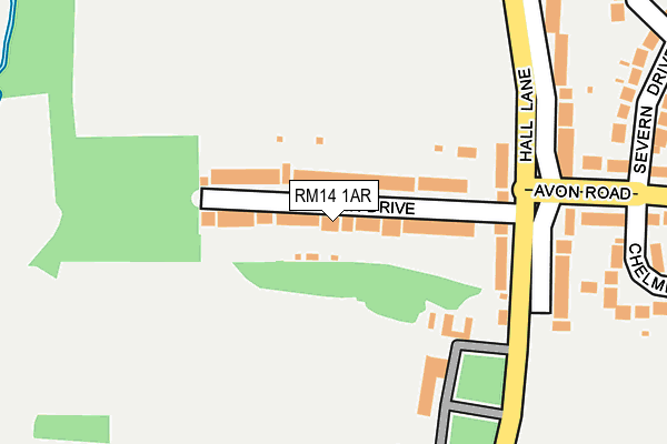 RM14 1AR map - OS OpenMap – Local (Ordnance Survey)