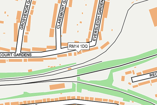 RM14 1DQ map - OS OpenMap – Local (Ordnance Survey)