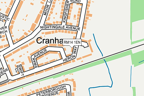 RM14 1EN map - OS OpenMap – Local (Ordnance Survey)