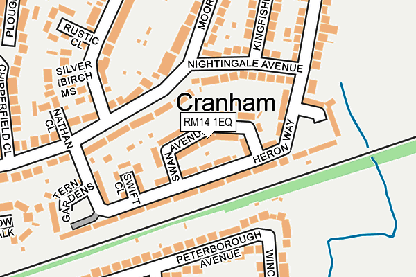 RM14 1EQ map - OS OpenMap – Local (Ordnance Survey)