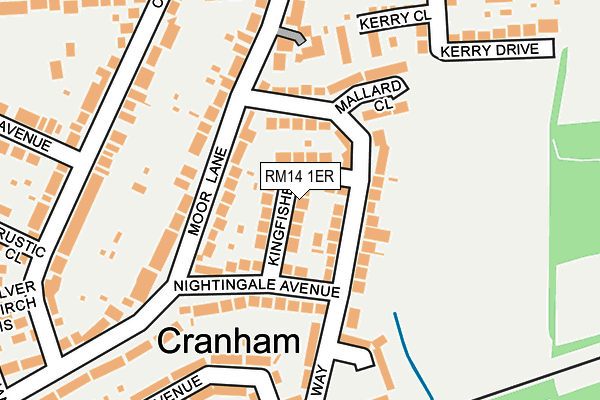 RM14 1ER map - OS OpenMap – Local (Ordnance Survey)