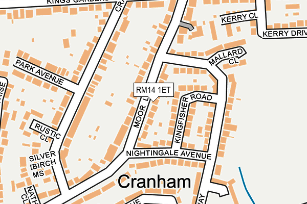 RM14 1ET map - OS OpenMap – Local (Ordnance Survey)