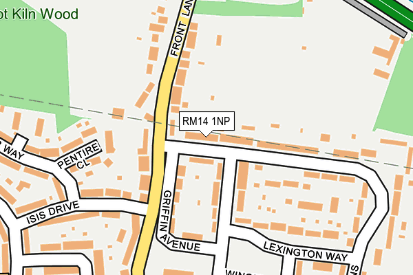 RM14 1NP map - OS OpenMap – Local (Ordnance Survey)