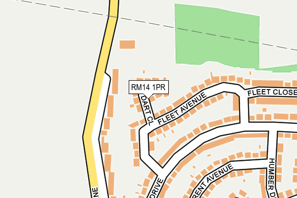 RM14 1PR map - OS OpenMap – Local (Ordnance Survey)