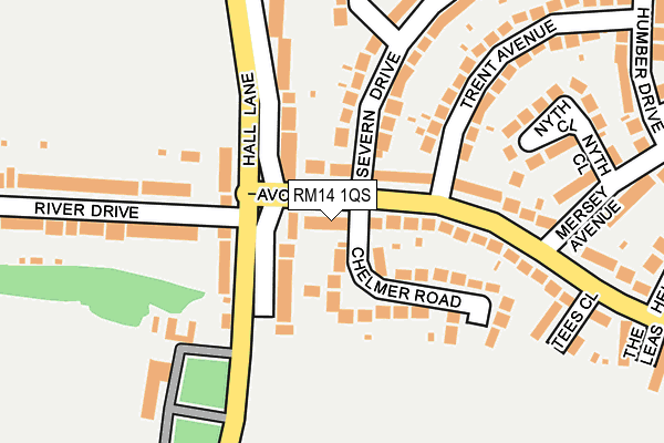RM14 1QS map - OS OpenMap – Local (Ordnance Survey)