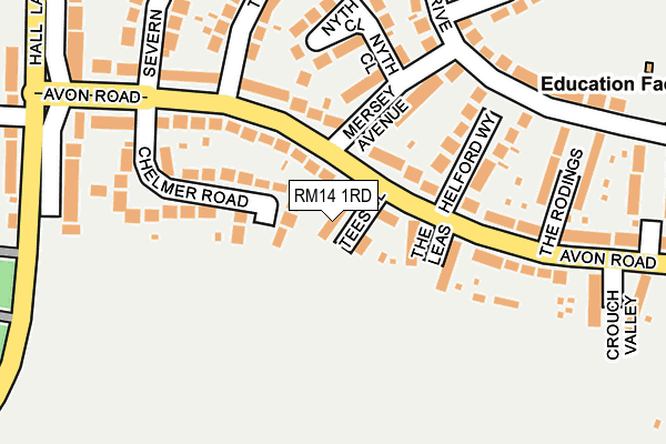 RM14 1RD map - OS OpenMap – Local (Ordnance Survey)
