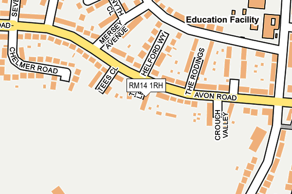 RM14 1RH map - OS OpenMap – Local (Ordnance Survey)