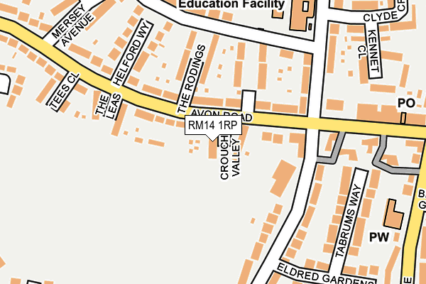 RM14 1RP map - OS OpenMap – Local (Ordnance Survey)
