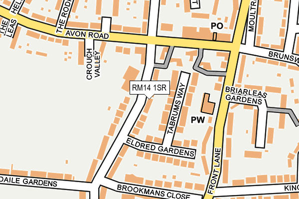 RM14 1SR map - OS OpenMap – Local (Ordnance Survey)