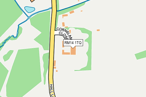 RM14 1TQ map - OS OpenMap – Local (Ordnance Survey)