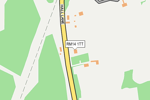 RM14 1TT map - OS OpenMap – Local (Ordnance Survey)