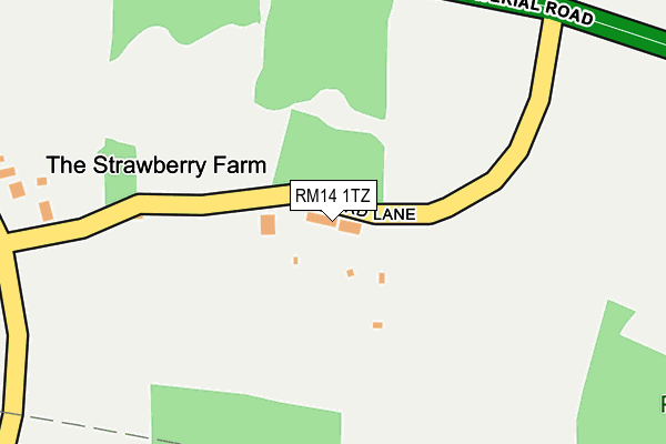 RM14 1TZ map - OS OpenMap – Local (Ordnance Survey)