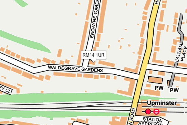 RM14 1UR map - OS OpenMap – Local (Ordnance Survey)