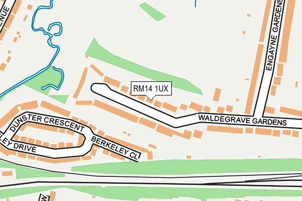 RM14 1UX map - OS OpenMap – Local (Ordnance Survey)