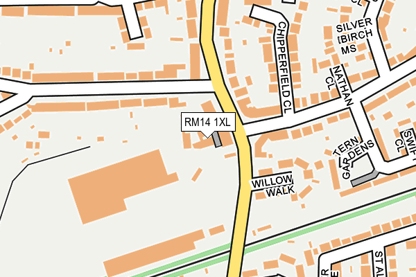 RM14 1XL map - OS OpenMap – Local (Ordnance Survey)