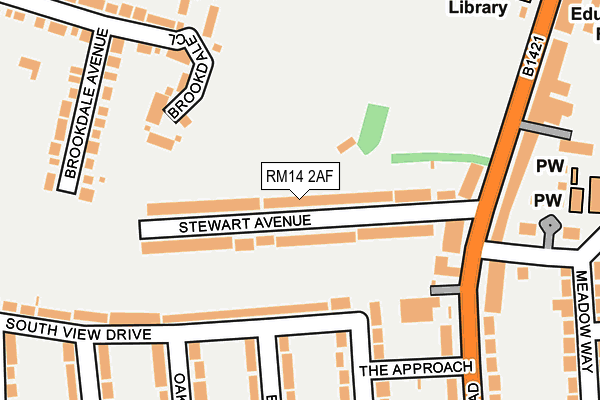 RM14 2AF map - OS OpenMap – Local (Ordnance Survey)