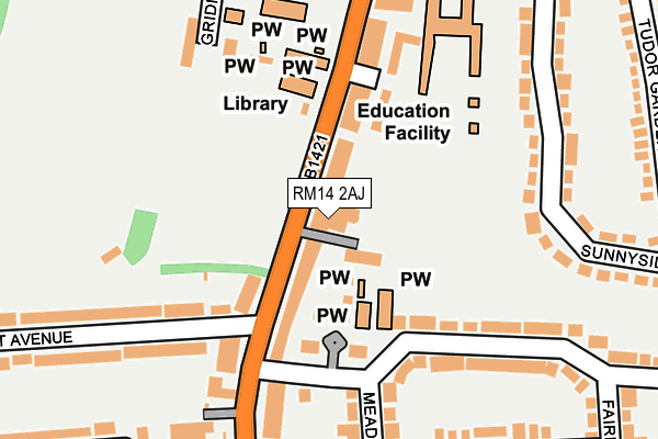 Map of BLB UPMINSTER LTD at local scale