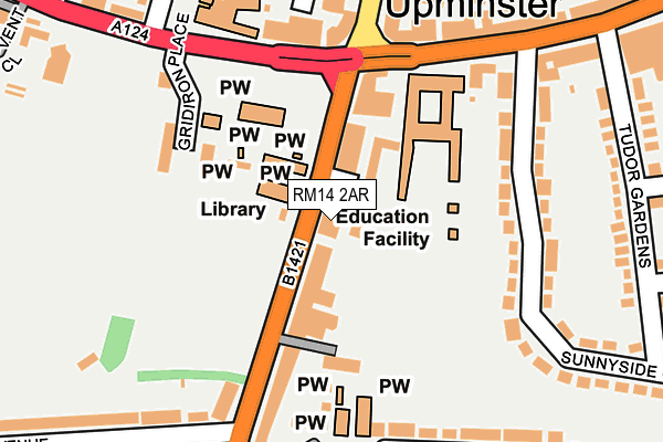 RM14 2AR map - OS OpenMap – Local (Ordnance Survey)