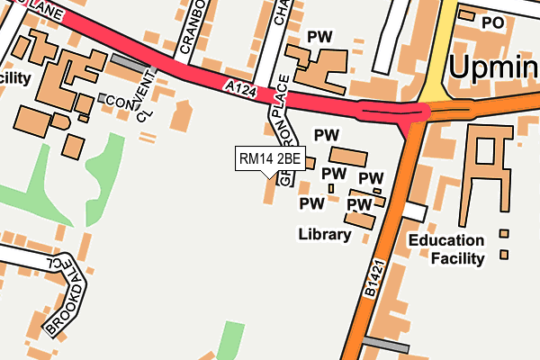 RM14 2BE map - OS OpenMap – Local (Ordnance Survey)