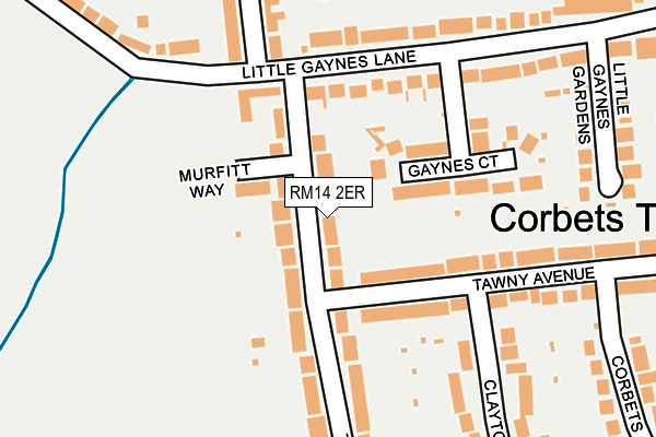 RM14 2ER map - OS OpenMap – Local (Ordnance Survey)