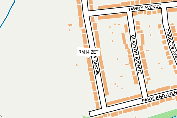 RM14 2ET map - OS OpenMap – Local (Ordnance Survey)