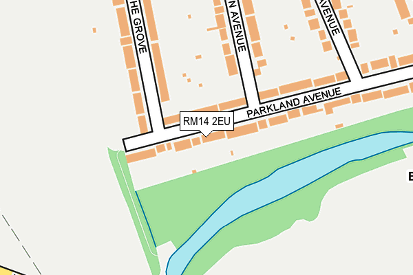 RM14 2EU map - OS OpenMap – Local (Ordnance Survey)
