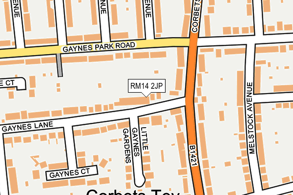 RM14 2JP map - OS OpenMap – Local (Ordnance Survey)