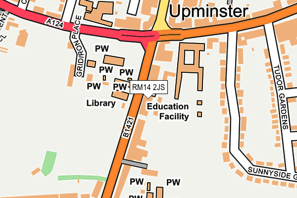 RM14 2JS map - OS OpenMap – Local (Ordnance Survey)