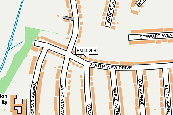 RM14 2LH map - OS OpenMap – Local (Ordnance Survey)