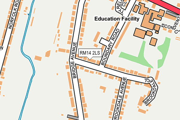 RM14 2LS map - OS OpenMap – Local (Ordnance Survey)