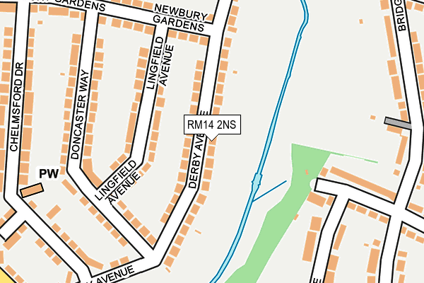RM14 2NS map - OS OpenMap – Local (Ordnance Survey)