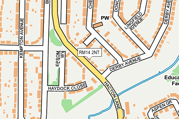 RM14 2NT map - OS OpenMap – Local (Ordnance Survey)