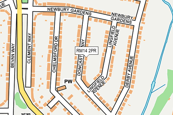 RM14 2PR map - OS OpenMap – Local (Ordnance Survey)