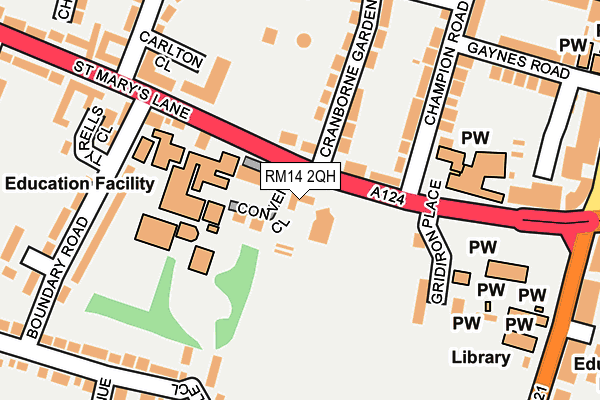 RM14 2QH map - OS OpenMap – Local (Ordnance Survey)