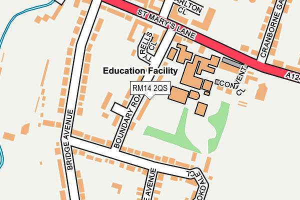 RM14 2QS map - OS OpenMap – Local (Ordnance Survey)