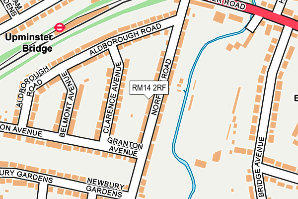 RM14 2RF map - OS OpenMap – Local (Ordnance Survey)