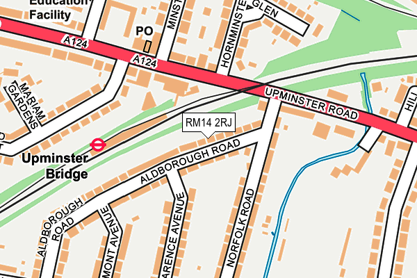 RM14 2RJ map - OS OpenMap – Local (Ordnance Survey)