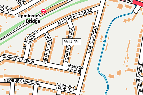 RM14 2RL map - OS OpenMap – Local (Ordnance Survey)