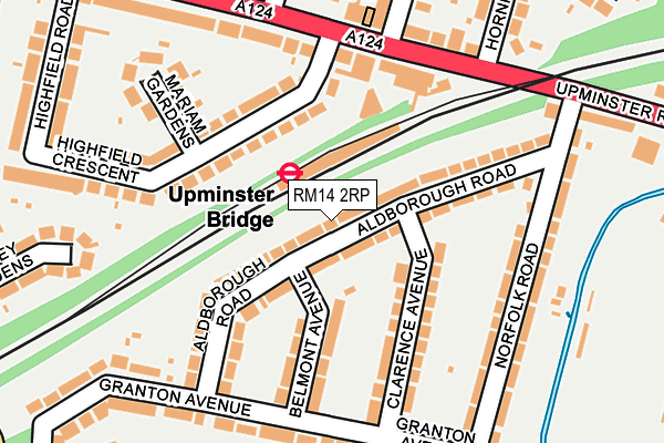 RM14 2RP map - OS OpenMap – Local (Ordnance Survey)