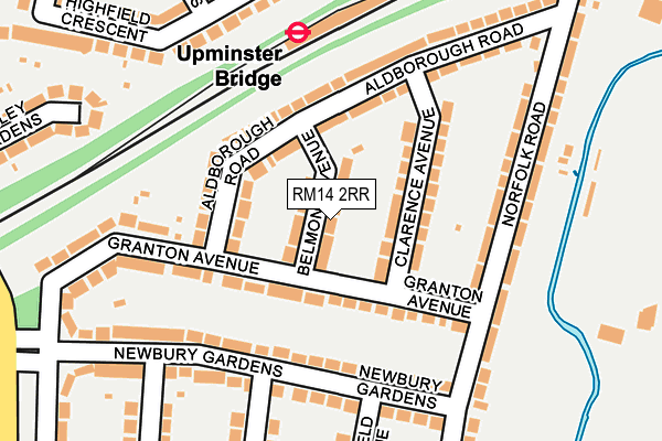 RM14 2RR map - OS OpenMap – Local (Ordnance Survey)