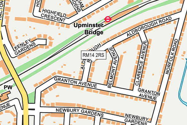 RM14 2RS map - OS OpenMap – Local (Ordnance Survey)
