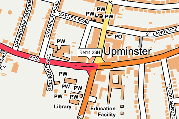 RM14 2SH map - OS OpenMap – Local (Ordnance Survey)