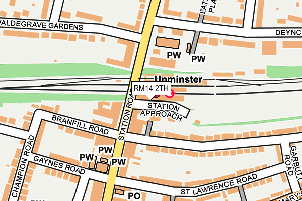 RM14 2TH map - OS OpenMap – Local (Ordnance Survey)