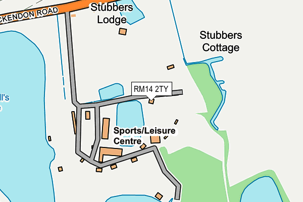 RM14 2TY map - OS OpenMap – Local (Ordnance Survey)