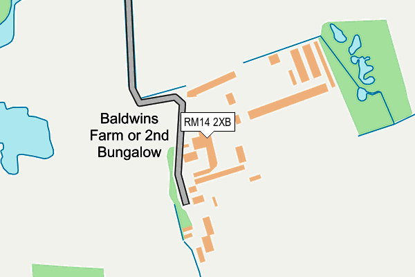 RM14 2XB map - OS OpenMap – Local (Ordnance Survey)