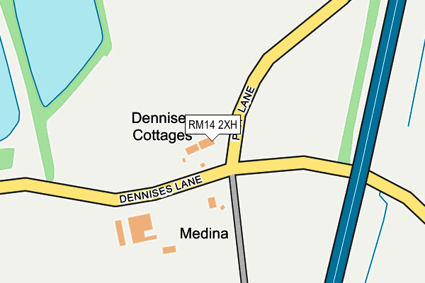 RM14 2XH map - OS OpenMap – Local (Ordnance Survey)