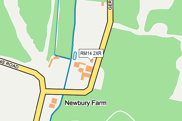 RM14 2XR map - OS OpenMap – Local (Ordnance Survey)