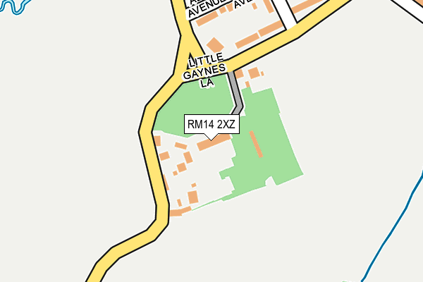 RM14 2XZ map - OS OpenMap – Local (Ordnance Survey)